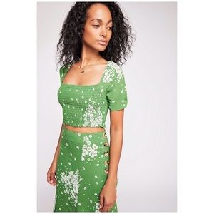 Free People Bare With Me skirt and crop top set